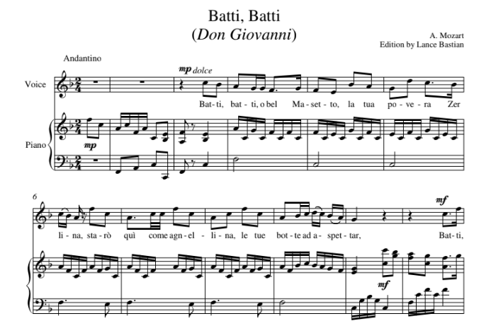 Batti, Batti (from Don Giovanni)