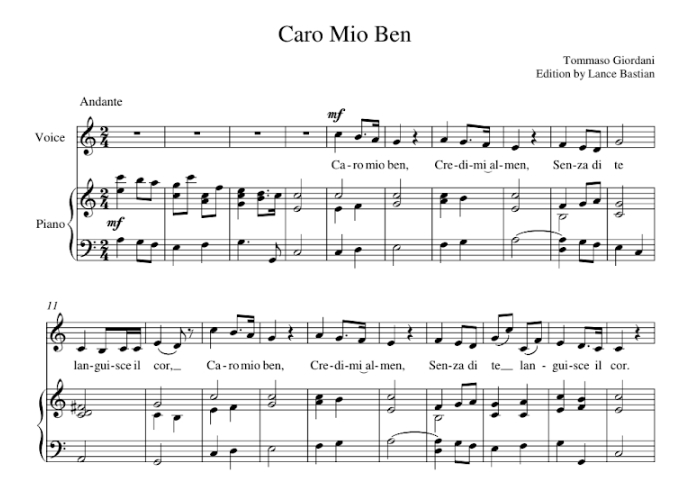 Caro Mio Ben (high voice)