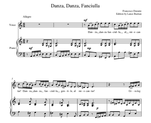 Danza, Danza, Fanciulla (high voice)