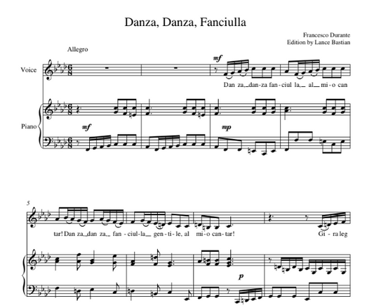 Danza, Danza, Fanciulla (low voice)